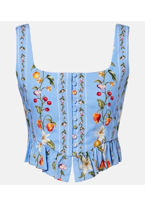 Agua by Agua Bendita Eslabon printed cotton bustier top