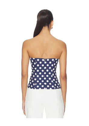 MORE TO COME Tina Corset Top in Navy. Size XXS. Also in XS, S, M, XL.