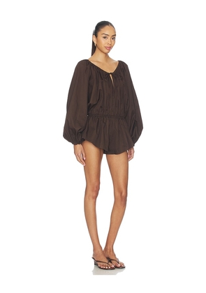Lovers and Friends Ofelia Romper in Chocolate. Size XXS. Also in XS, S, M.