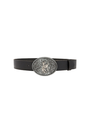 LAMARQUE Metal Buckle Leather Belt in Black. Size XS. Also in S, M.