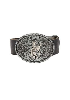 LAMARQUE Metal Buckle Leather Belt in Black. Size XS. Also in S, M.
