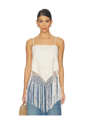 Sea Rafina Eyelet Top in Cream. Size S. Also in XS, M, L.