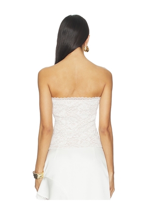 Runaway The Label Loana Lace Trim Strapless Top in White. Size S. Also in L, XL.