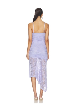 Runaway The Label Dia Asymmetrical Hem Midi Dress in Lavender. Size S. Also in XS, M, L, XL.