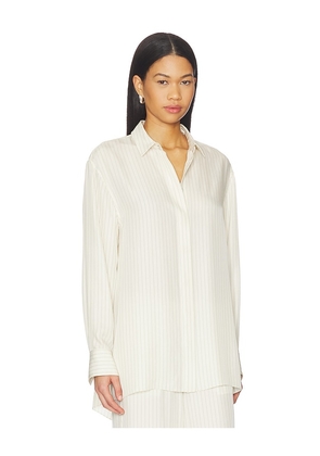 Theory Hi Low Flou Shirt in Cream. Size S. Also in XS, M, L, XL.