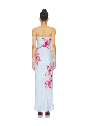 ROCOCO SAND Strapless Maxi Dress in Baby Blue. Size S. Also in XS, M, L.