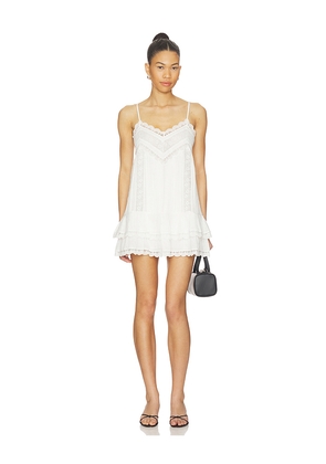 ROCOCO SAND Lace Detail Mini Dress in White. Size S. Also in M, L, XL, XXL.