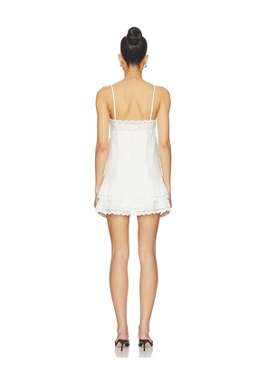 ROCOCO SAND Lace Detail Mini Dress in White. Size S. Also in XS, XXL.
