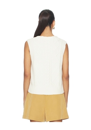 Varley Tatyana Cable Knit Vest Top in Ivory. Size XS. Also in S, M, L.