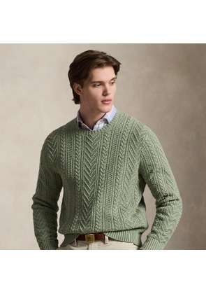 Aran-Knit Cotton-Linen Jumper