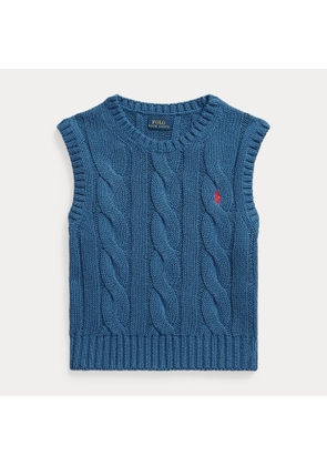 Cable-Knit Cotton Sleeveless Jumper