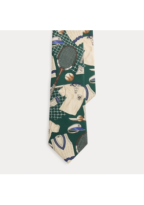 Tennis-Print Silk Tie