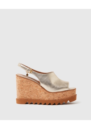 Stella McCartney - Sneak-Elyse Slingback Sandals, Woman, Pale gold, Size: 39