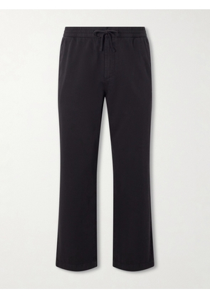 Mr P. - Edward Straight-Leg Organic Cotton-Twill Drawstring Trousers - Men - Black - 28