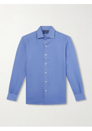 Thom Sweeney - Linen Shirt - Men - Blue - UK/US 15