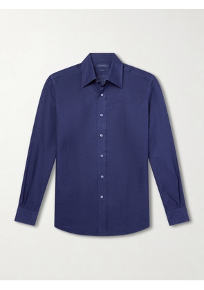 Thom Sweeney - Linen Shirt - Men - Blue - UK/US 15