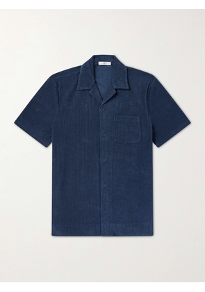 Mr P. - Camp-Collar Cotton-Terry Shirt - Men - Blue - XS