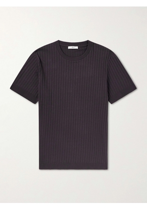 Mr P. - Ribbed Organic Cotton T-Shirt - Men - Brown - XS