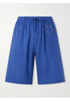 Kardo - Milo Straight-Leg Cotton Drawstring Shorts - Men - Blue - S