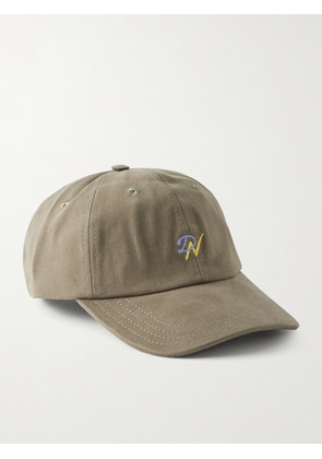 Drake's - Nanga Logo-Embroidered Cotton-Twill Cap - Men - Green