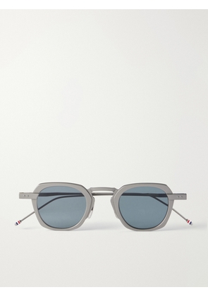 Thom Browne - Square-Frame Silver-Tone Titanium Sunglasses - Men - Silver