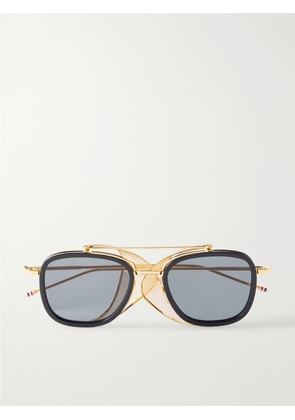 Thom Browne - Round-Frame Silver-Tone Titanium Sunglasses - Men - Gold