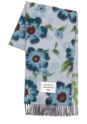 Acne Studios Flower Scarf in Blue - Blue. Size all.