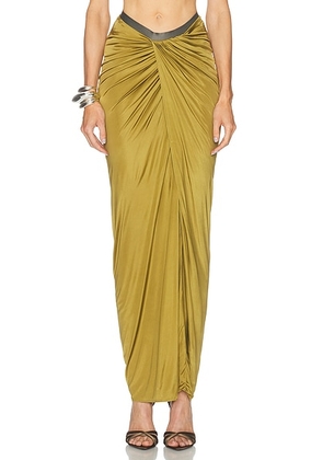 Atlein Draped Long Skirt in Vert Militaire - Olive. Size 40 (also in ).