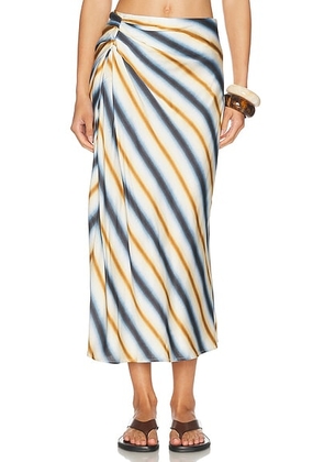 A.L.C. Jean Skirt in Tahoe Blue & Milk Chocolate - Navy,White. Size 0 (also in 4, 6, 8).