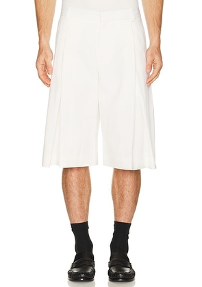 Casablanca Pleated Baggy Shorts in White - Cream. Size 48 (also in 50, 52).