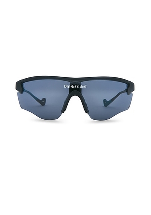 District Vision Junya Racer Sunglasses in Azure Black & D+ Onyx Mirror - Black. Size all.