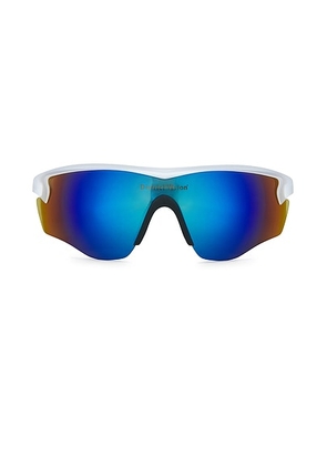 District Vision Junya Racer Sunglasses in Pulsar & D+ Blue Mirror - White. Size all.