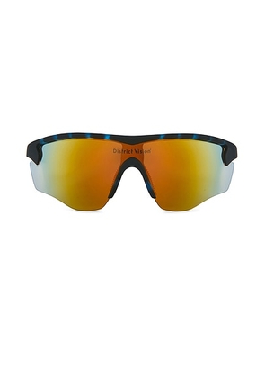 District Vision Junya Racer Sunglasses in Midnight Mosiac & D+ Fire Mirror - Black. Size all.