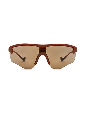 District Vision Junya Racer Sunglasses in Terracotta & D+ Copper - Red. Size all.