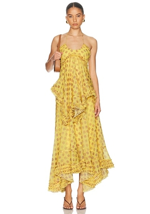 Alexis Sidi Dress in Topaz Dot - Yellow. Size XS (also in S, M, L).