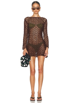 HAIGHT. Flavia Knit Dress in Brauna Brown - Brown. Size XS (also in S, L).