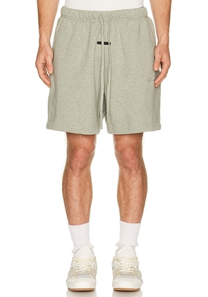Fear of God ESSENTIALS Signature Classic Short in Concrete Heather & Dark Concrete Heather - Grey. Size XS (also in S, M, L, XL/1X, XXL/2X, XXXL/3X).