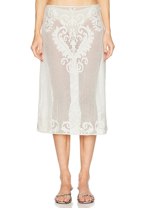 L'Academie by Marianna Fallon Midi Skirt in Ivory - Ivory. Size XS (also in S, M, L, XL).