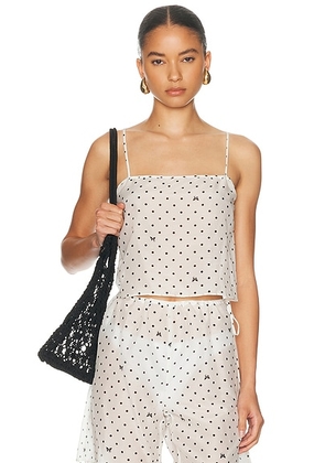 Kiki de Montparnasse Kiki Point Crop Top in Ivory & Black - Ivory. Size XS (also in ).