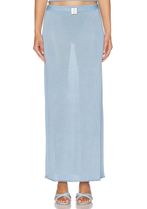 La Porte Sonya Knit Skirt in Sky Blue - Blue. Size XS (also in S, M, L).