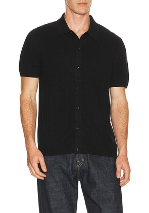 Reigning Champ Cotton Linen Piazza Shirt in Black - Black. Size S (also in M, L, XL/1X, XXL/2X).