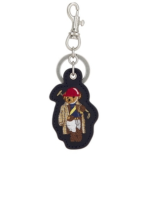 Polo Ralph Lauren Leather Novelty Bear Keyfob in Newport Navy - Navy. Size all.