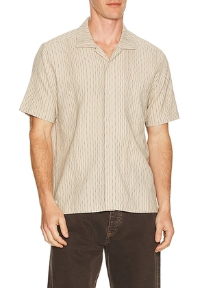 Percival Leland Cuban Shirt in Ecru - Beige. Size S (also in L, M, XL/1X).