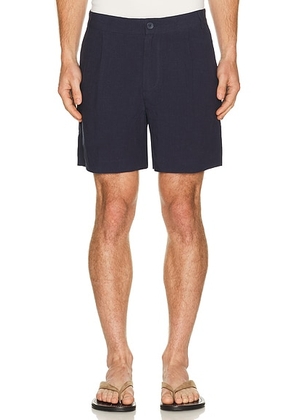 Percival Pleated Tailored Shorts in Navy - Navy. Size 30 (also in 32, 34, 36).