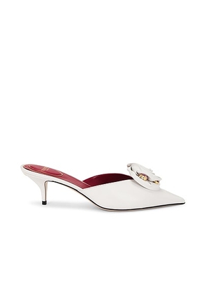 Valentino Garavani Drip Rose Mule in Bianco & Multicolor - White. Size 39 (also in 36, 40).