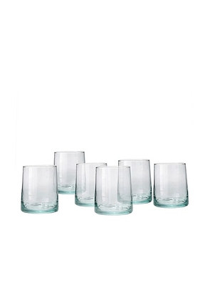 Verve Culture Short Moroccan Cone Glassware Set Of 6 in Clear - White. Size all.