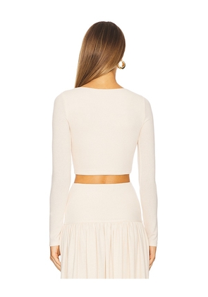 Elodie the Label Cleo Cropped Knit Top in Ivory. Size S. Also in M.