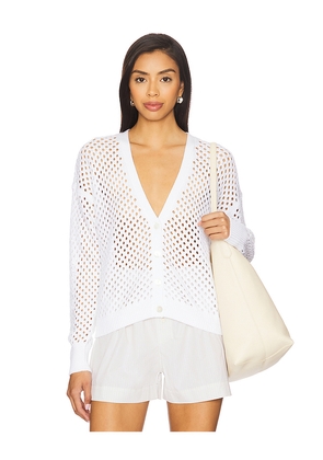 Autumn Cashmere Solid Mesh Cardigan in Ivory. Size XS. Also in S, M, L.