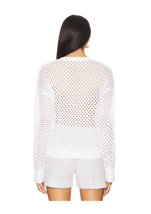 Autumn Cashmere Solid Mesh Cardigan in Ivory. Size XS. Also in M, L.