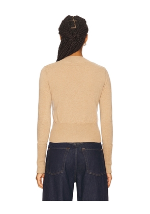 Autumn Cashmere V Neck With High Cuffs in Beige. Size M. Also in XS, S.